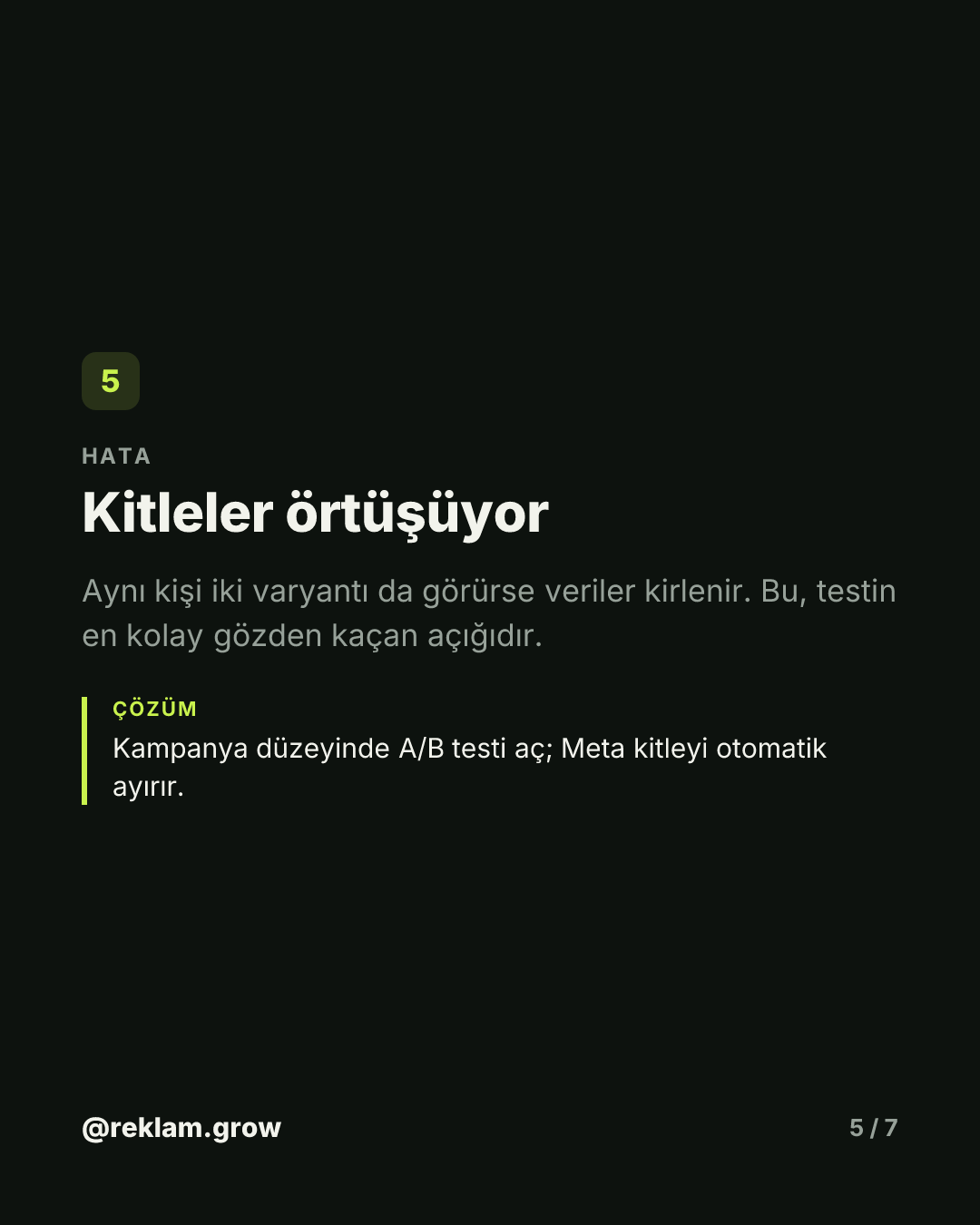 5 hata testini anlamsız kılıyor. — slayt 5
