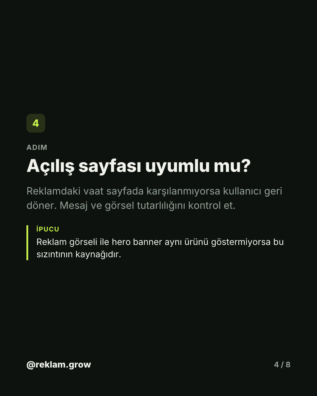 Reklam çalışıyor, satış gelmiyor. — slayt 4