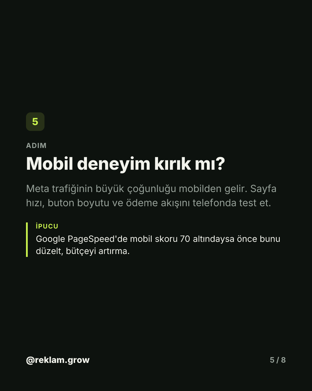 Reklam çalışıyor, satış gelmiyor. — slayt 5
