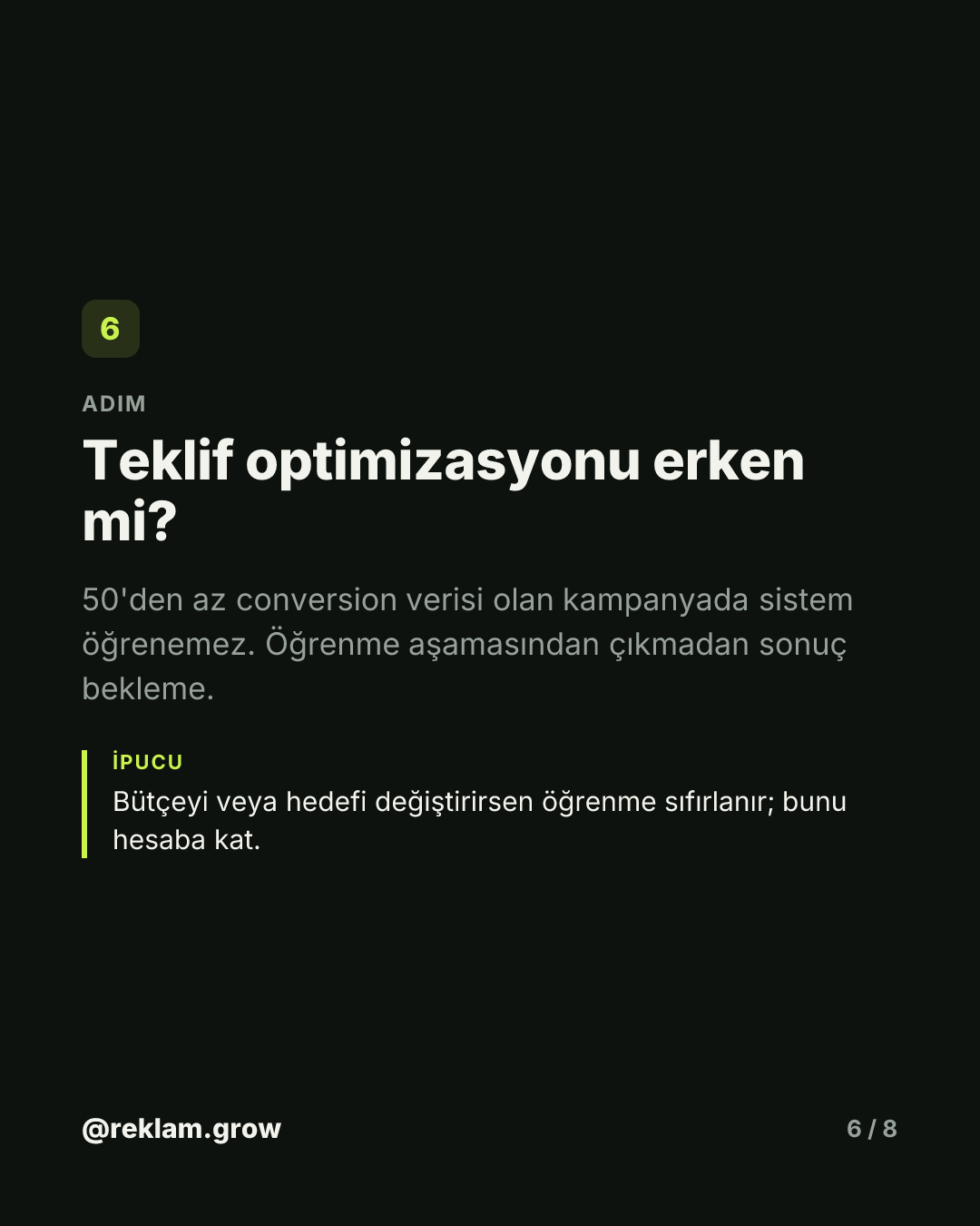 Reklam çalışıyor, satış gelmiyor. — slayt 6