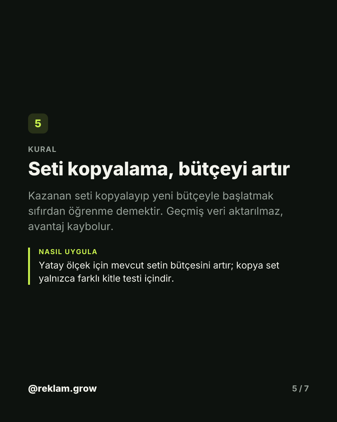 Kazanan seti büyütürken öldürüyorsun — slayt 5