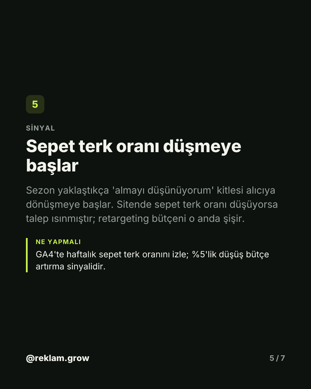 Bütçeni sezonu görünce artırırsan geç kaldın. — slayt 5
