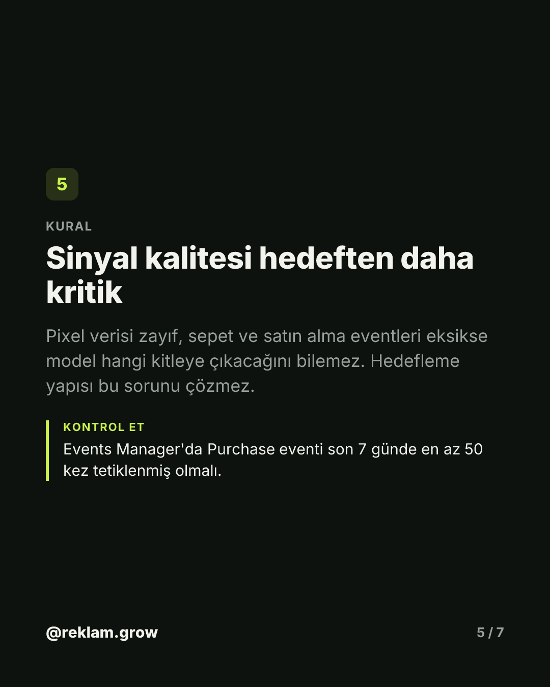 Dar hedefleme seni yavaşlatıyor olabilir. — slayt 5