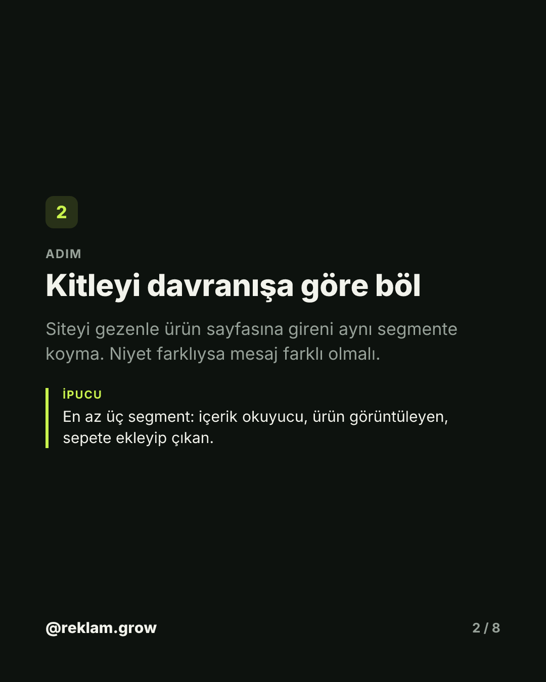 Aynı kitleye aynı reklamı gösteriyorsun. — slayt 2