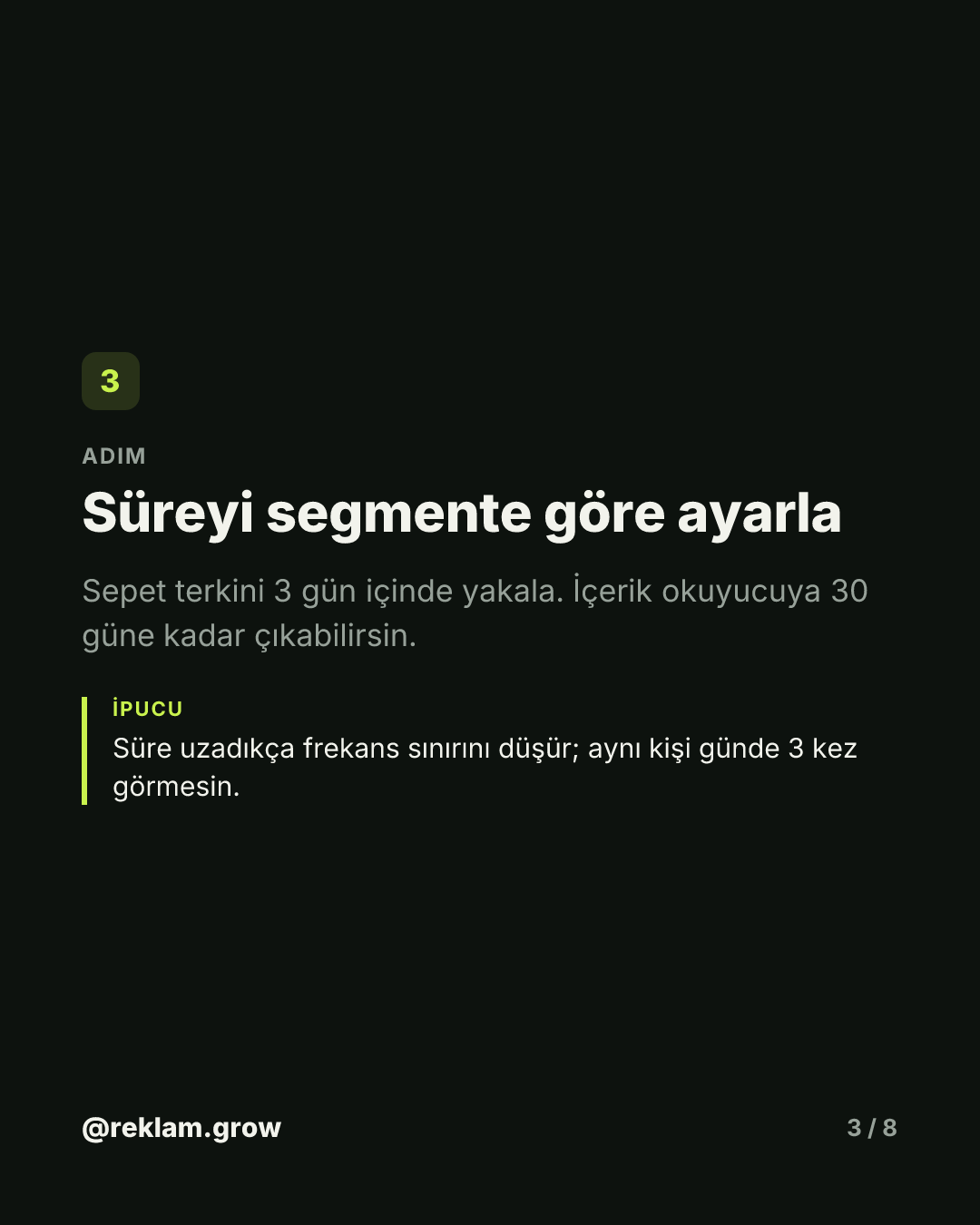 Aynı kitleye aynı reklamı gösteriyorsun. — slayt 3