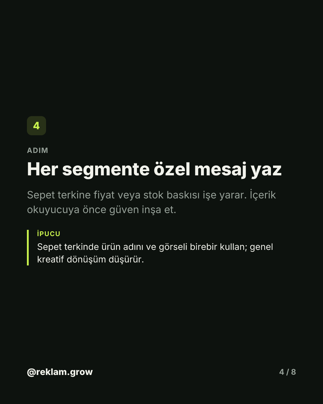 Aynı kitleye aynı reklamı gösteriyorsun. — slayt 4