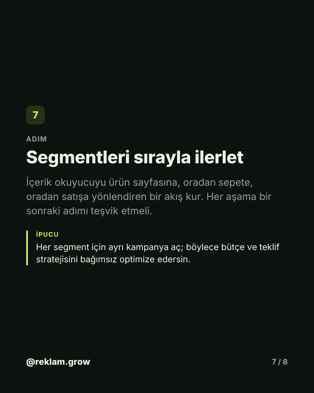 Aynı kitleye aynı reklamı gösteriyorsun. — slayt 7
