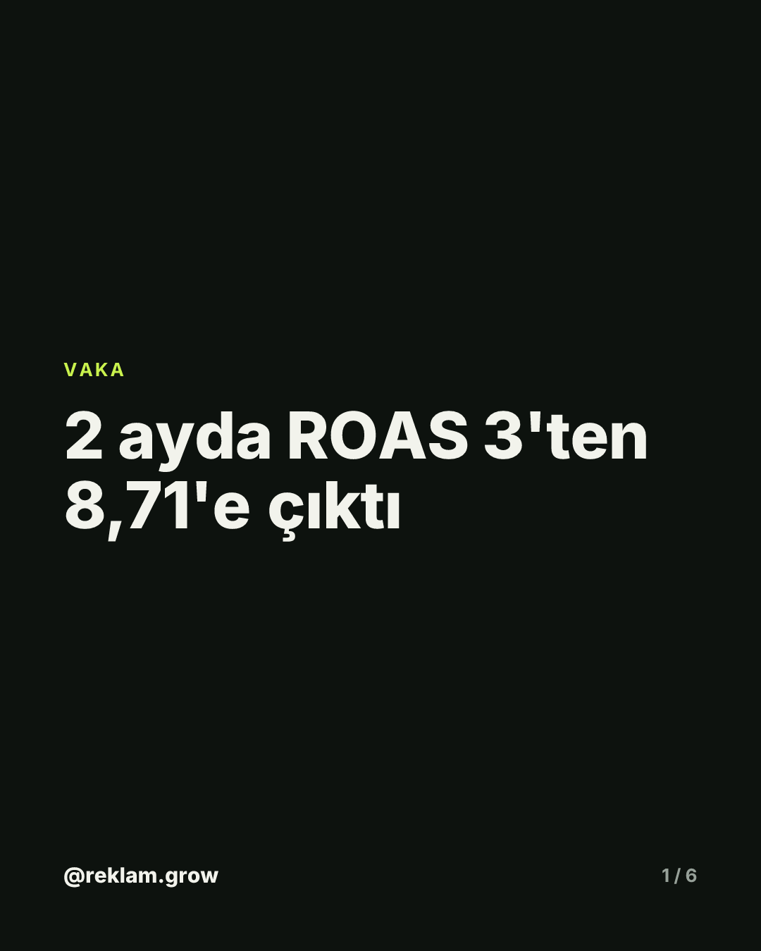 2 ayda ROAS 3'ten 8,71'e çıktı