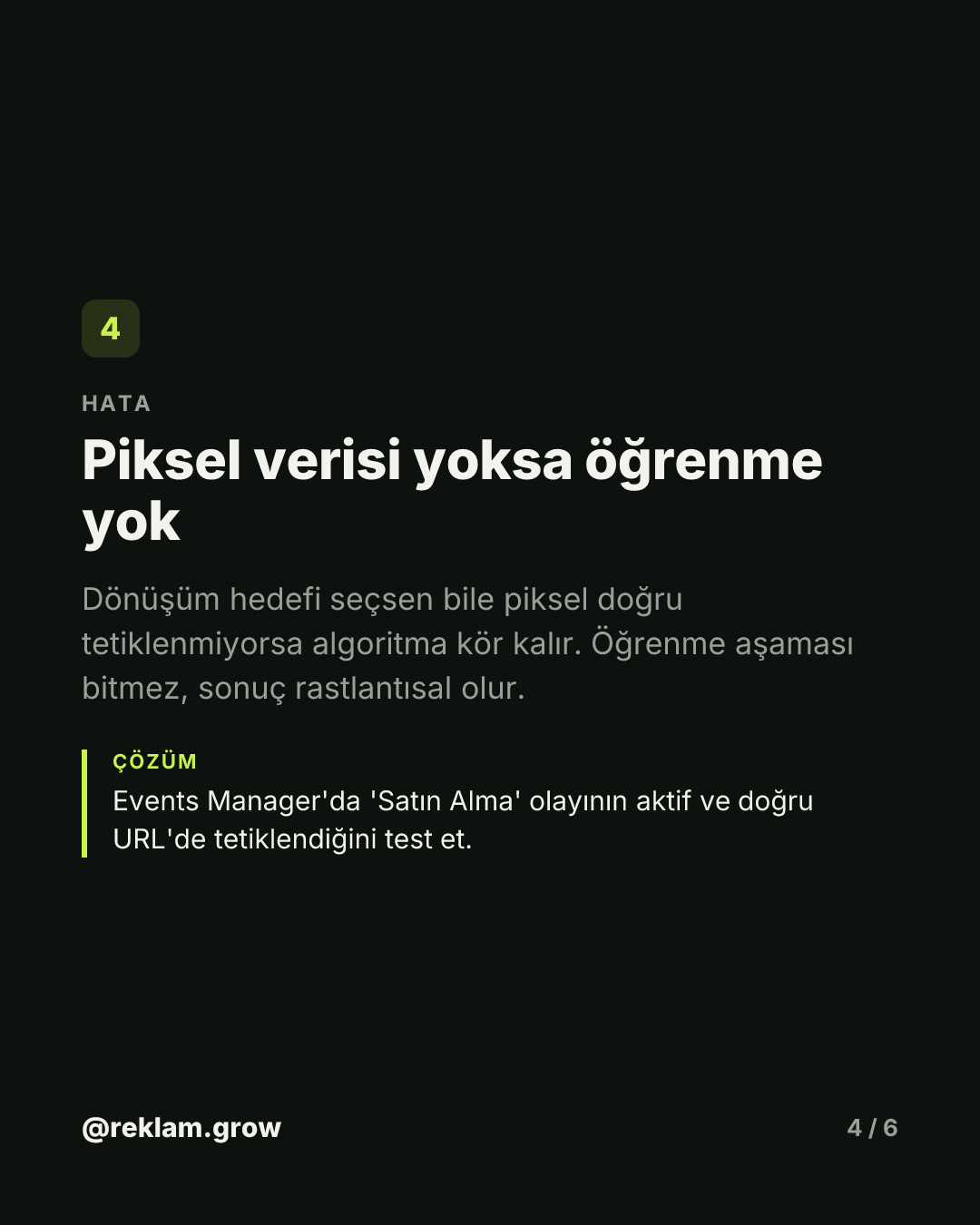 Tıklama aldın, satış gelmedi. — slayt 4