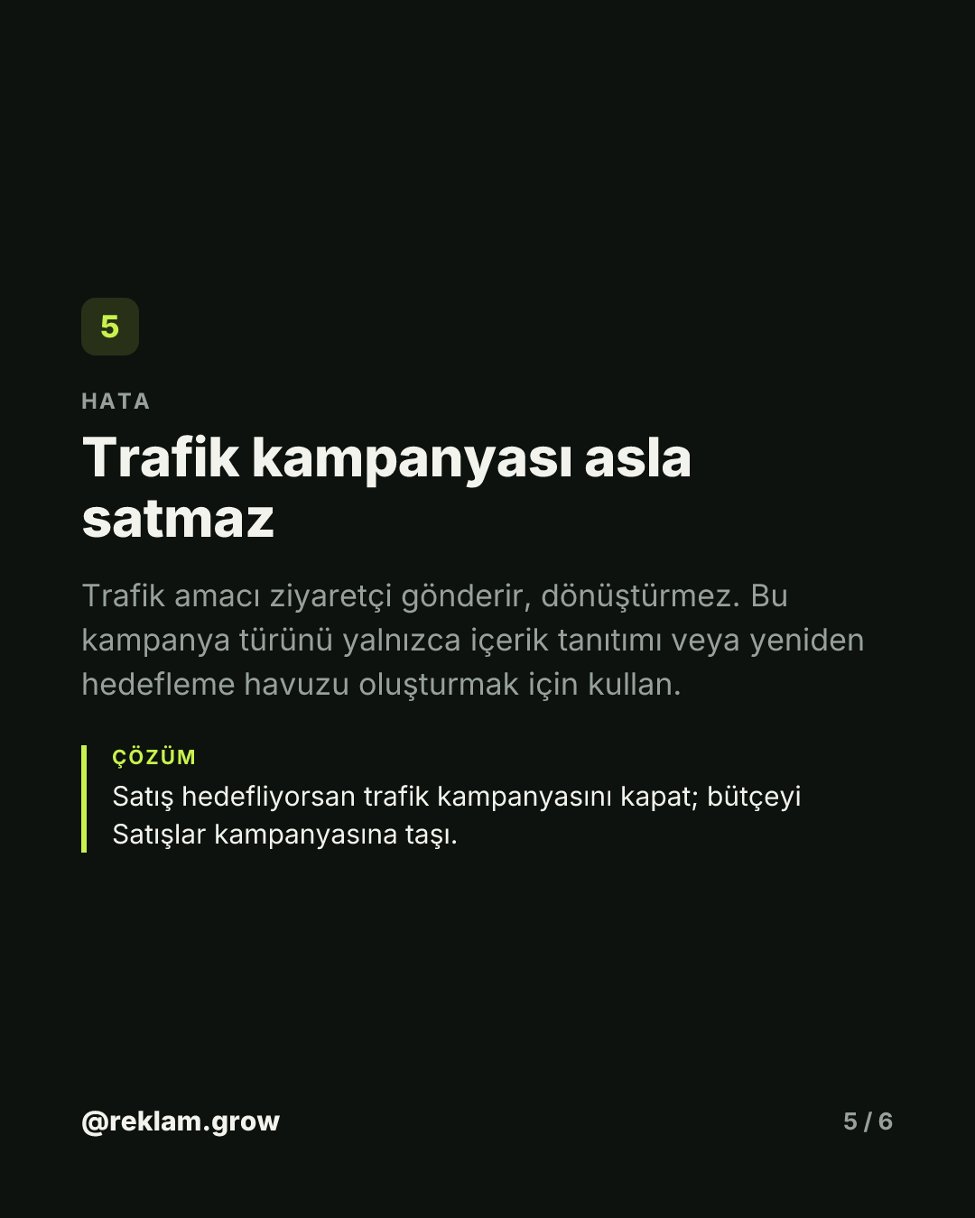 Tıklama aldın, satış gelmedi. — slayt 5