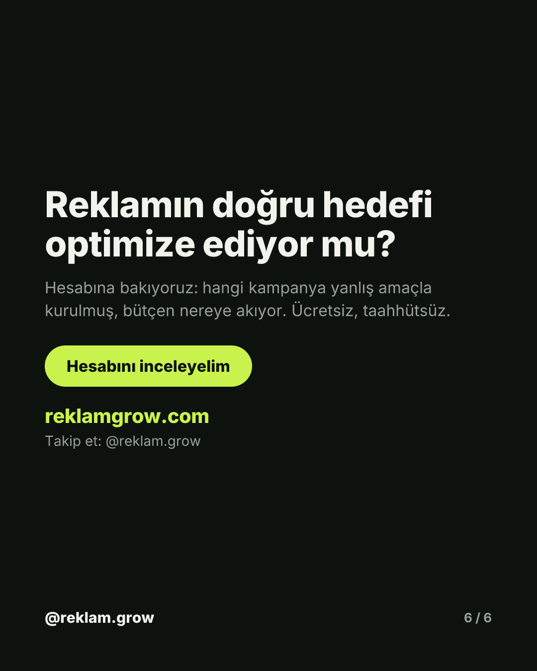 Tıklama aldın, satış gelmedi. — slayt 6