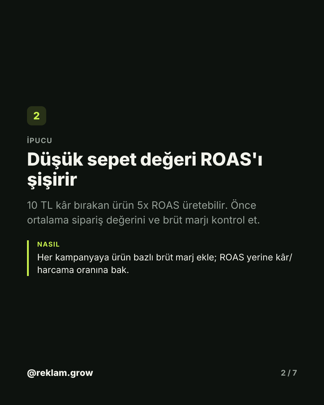Yüksek ROAS seni batırabilir. — slayt 2