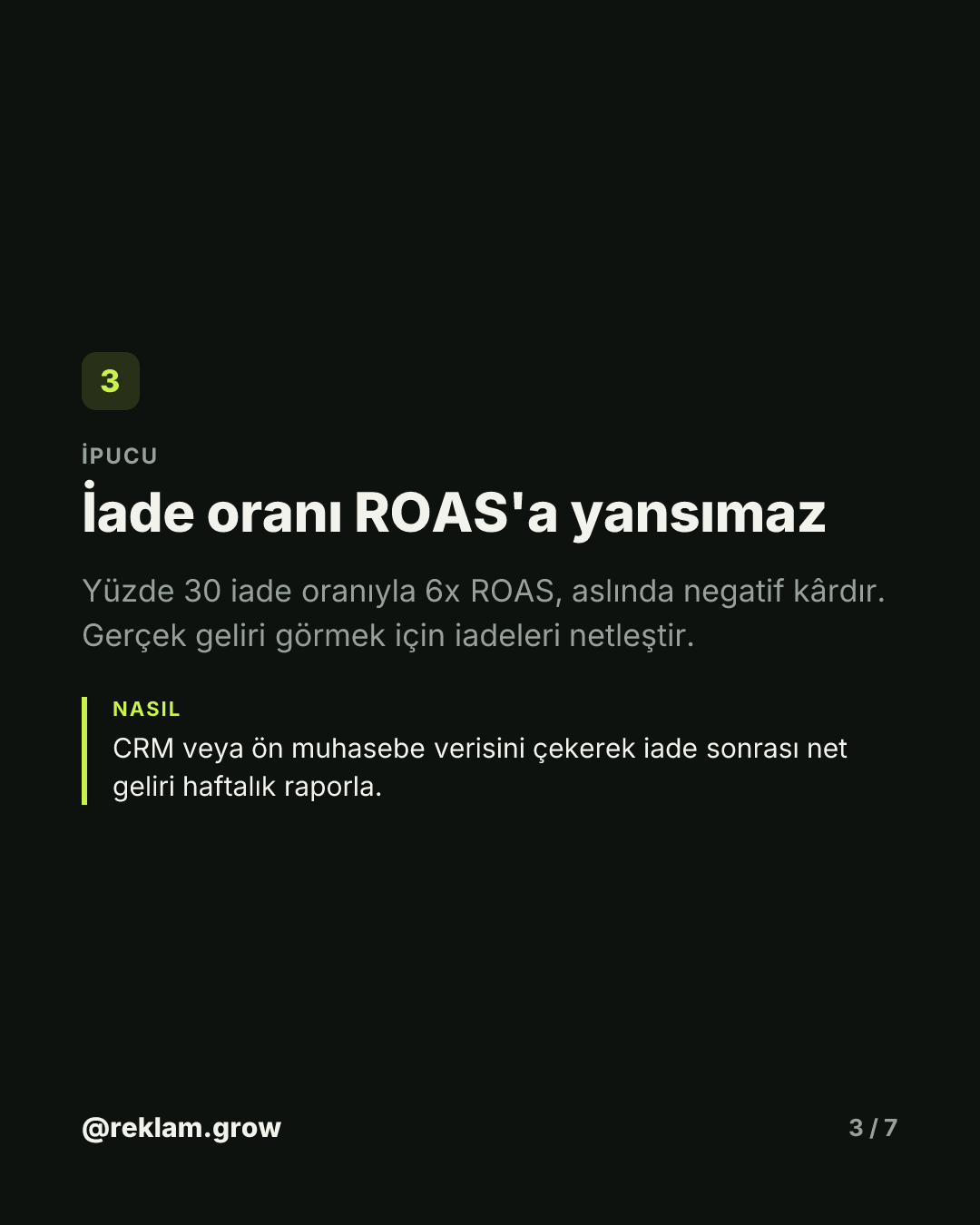Yüksek ROAS seni batırabilir. — slayt 3
