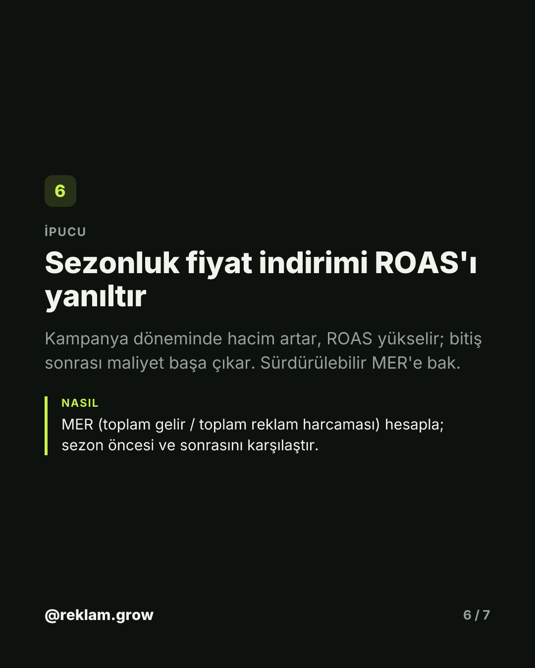 Yüksek ROAS seni batırabilir. — slayt 6