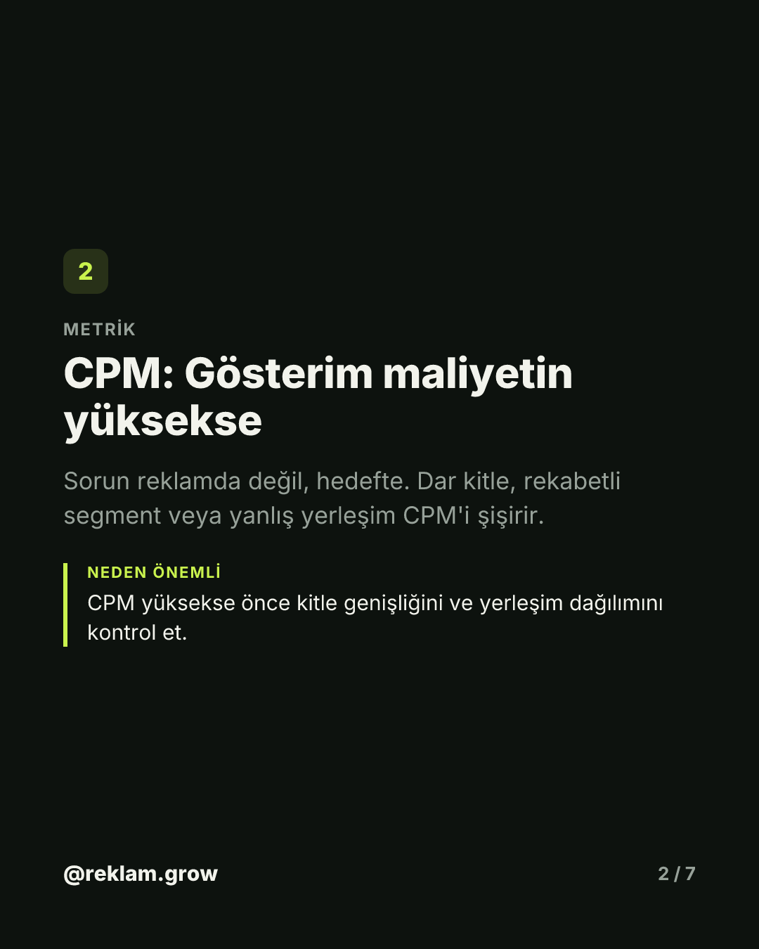 Yanlış metriğe bakınca parayı boşa akıtırsın. — slayt 2