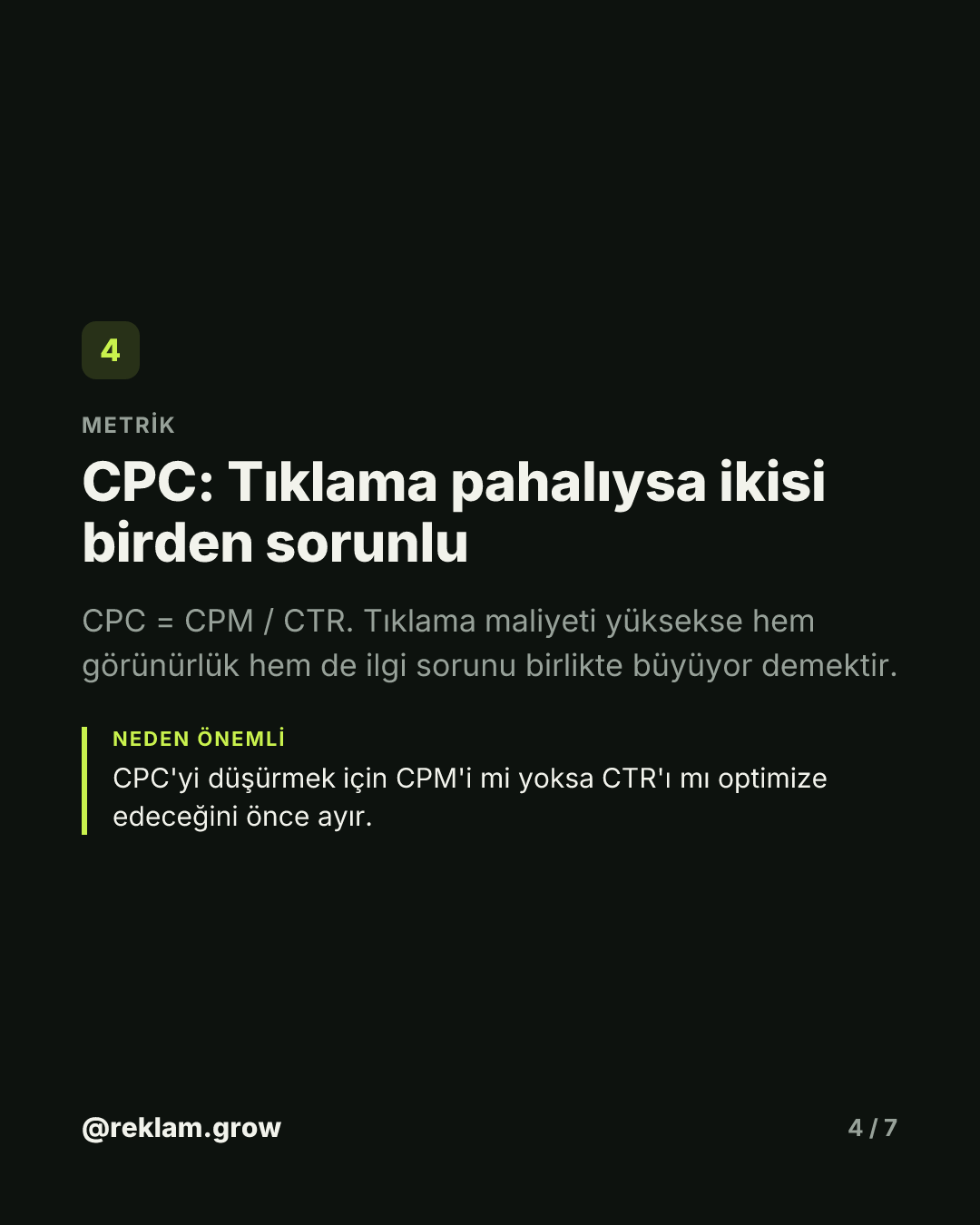 Yanlış metriğe bakınca parayı boşa akıtırsın. — slayt 4
