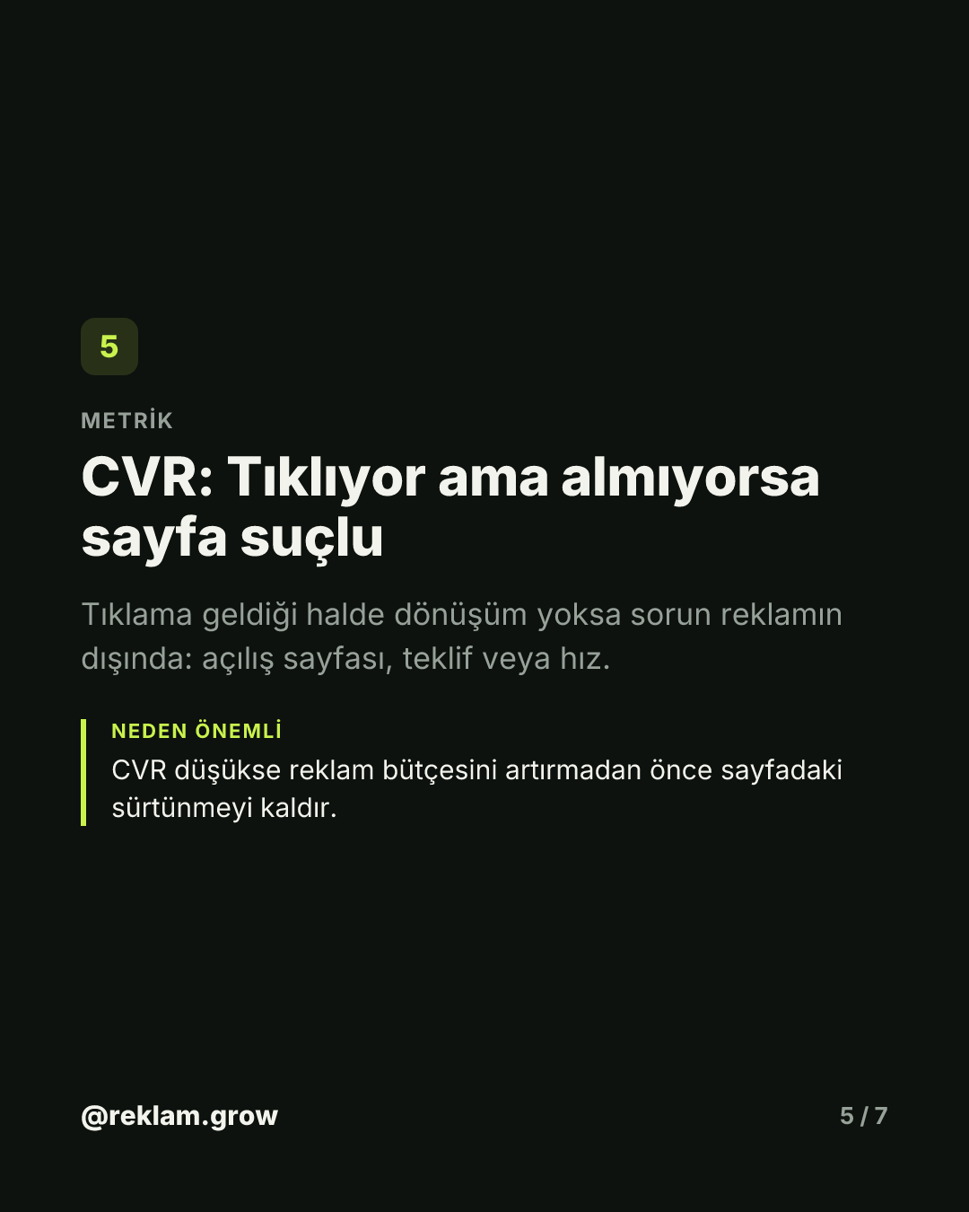 Yanlış metriğe bakınca parayı boşa akıtırsın. — slayt 5